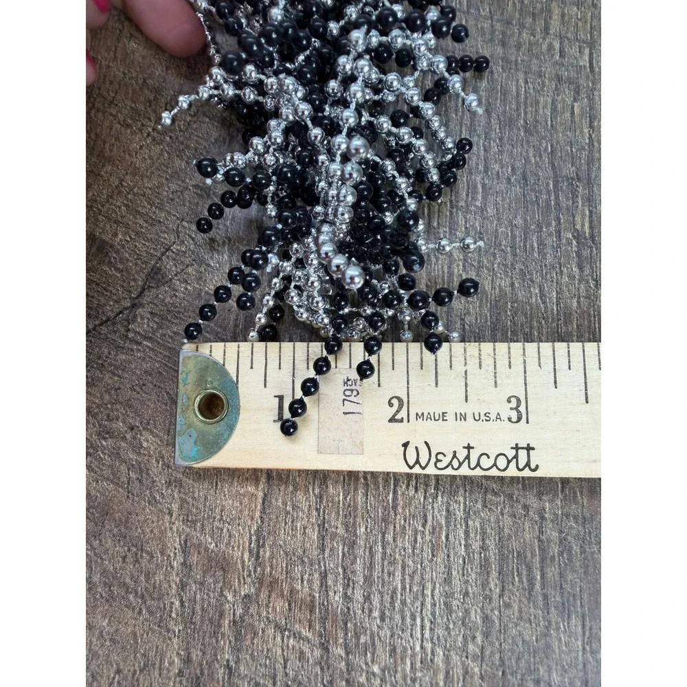 Vintage Hair Barrette Lot French Made Pink Pearlescent Black Silver Beaded